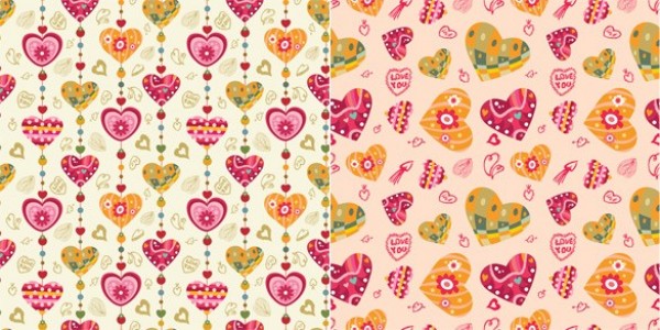 Hand Drawn Hearts Pattern Vector Background web vector valentines unique sweet stylish quality original illustrator high quality hearts hand drawn graphic fresh free download free download design creative background   