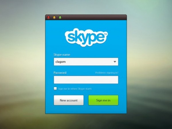 Skype iOS Login Screen Widget PSD widget web unique ui elements ui stylish skype login widget skype login form skype login Skype quality psd original new modern login form login ios interface hi-res HD fresh free download free elements download detailed design creative clean box blue   