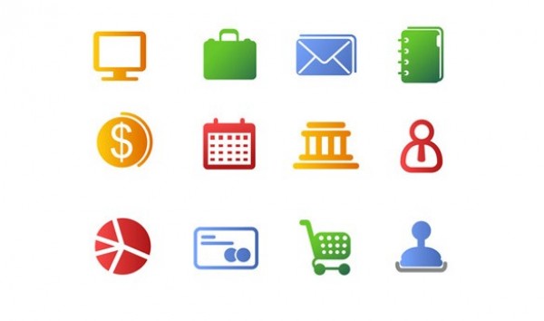 12 Business Related Vector Icons Set web vector unique ui elements stylish shopping cart quality original new money mail interface illustrator icon high quality hi-res HD graphic fresh free download free elements ecommerce download dollar sign detailed design creative commerce business briefcase bank   