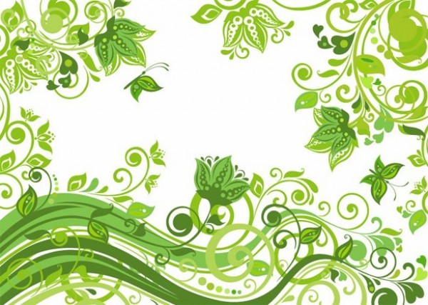 Eco Green Floral Abstract Vector Background web vector unique trees stylish quality plants original nature leaves illustrator high quality green graphic fresh free download free eps eco download design creative butterfly butterflies background abstract   