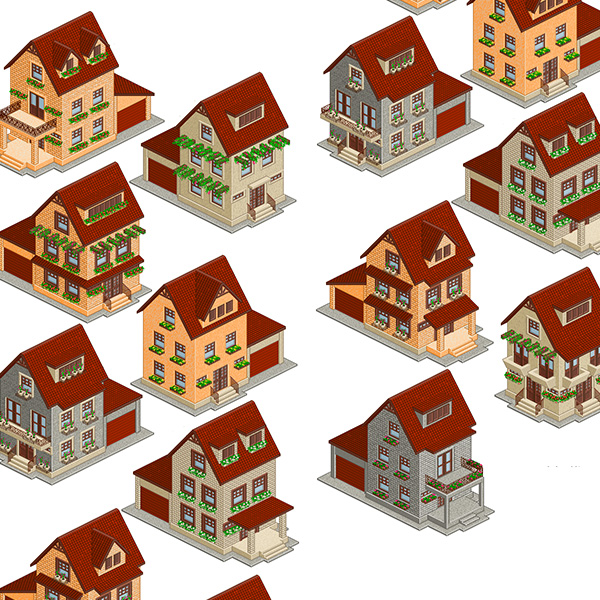 9 Pixel Brick Luxury Houses Icons ui elements ui tile set pixel icon houses house home free download free detailed brick   