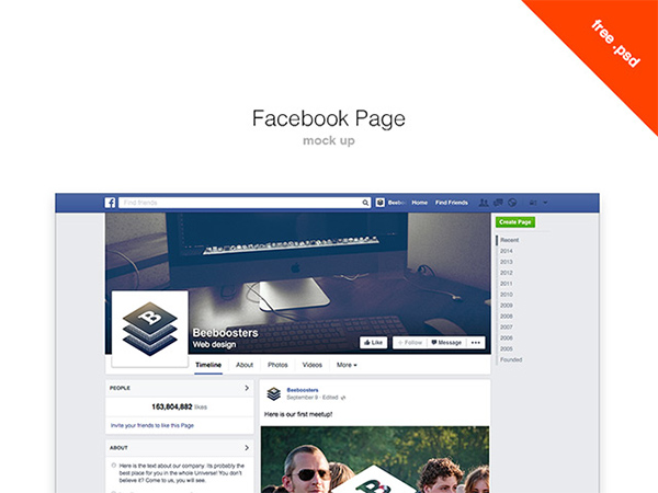 Facebook Page Mockup PSD page mockup layout facebook page facebook   