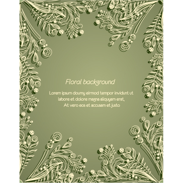 Elegant Floral Frame Vector Background web vector unique ui elements stylish quality original new interface illustrator high quality hi-res HD green graphic fresh free download free frame floral frame floral art floral eps elements download detailed design creative cream background art   