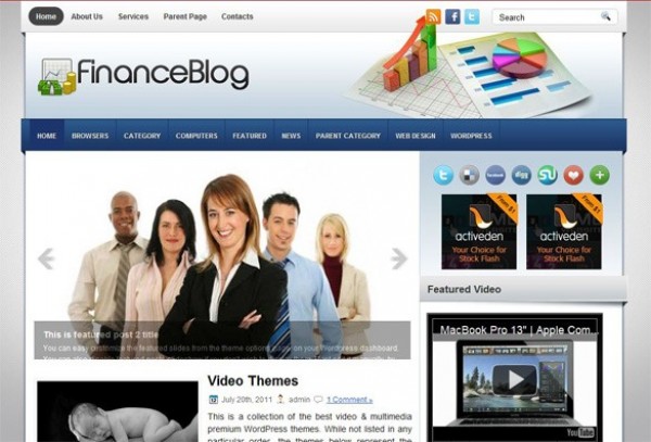 Finance Blog Wordpress WP Theme Website wp wordpress white website webpage web unique theme stylish quality php original new modern hi-res HD fresh free download free finance download design creative clean business blog   