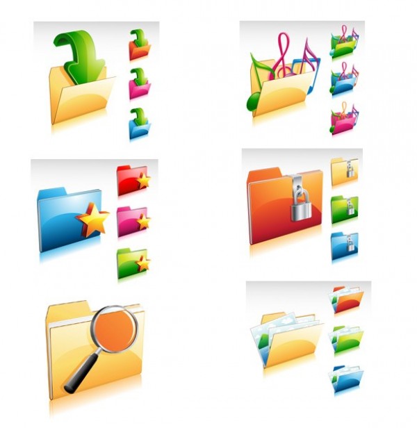 6 Glossy Folder Web Vector Icons Set web vector unique ui elements stylish set security search quality pictures original new music movies lock interface illustrator icons high quality hi-res HD graphic fresh free download free folder icons elements downloads download detailed design creative colorful   