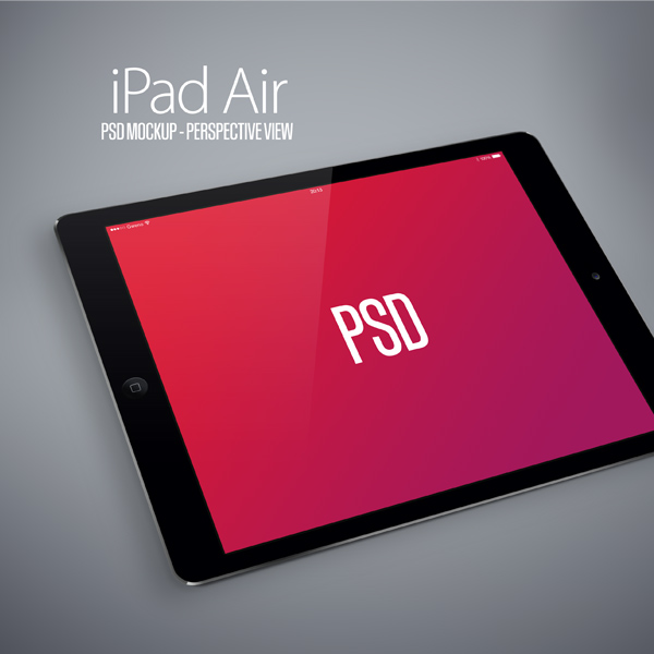 iPad Air Perspective View Mockup white view perspective mockup ipad air black   