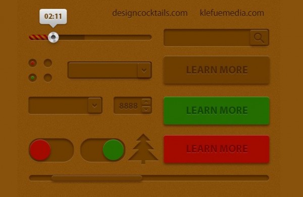 Ginger Color Christmas Web UI Kit PSD web unique ui kit ui elements ui toggle stylish slider set search field red quality psd original new modern kit interface hi-res HD green ginger fresh free download free elements download detailed design creative clean christmas UI kit christmas call to action buttons brown   