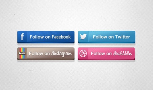 4 Finely Textured Social Media Buttons PSD web unique ui elements ui twitter texture stylish social buttons set social set quality psd original new networking modern media interface instagram button hi-res HD fresh free download free facebook elements dribbble download detailed design creative clean buttons bookmarking   