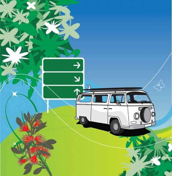 VW Van Vacation Country Vector Scene web vw volkswagen vector vacation unique ui elements tree stylish quality pdf original new nature jpg interface illustrator illustration highway sign high quality hi-res HD grass graphic fresh free download free flowers floral eps elements download detailed design creative countryside background ai   