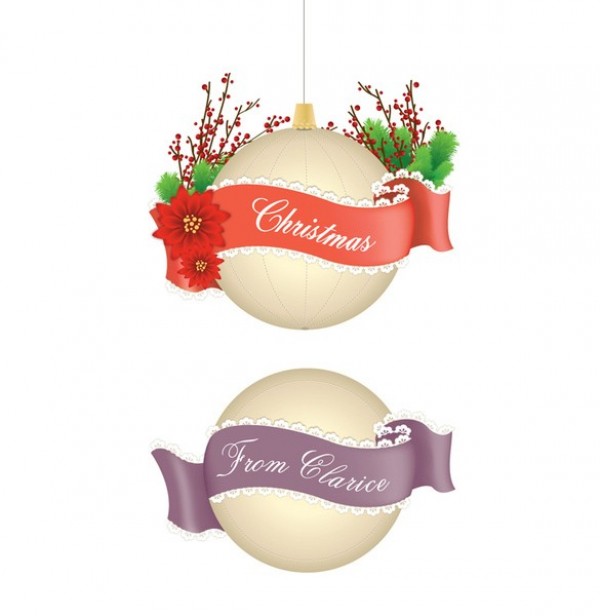 5 Christmas & Lace Ornament Vector Banner xmas web vector unique ui elements stylish set quality ornament original new message lace interface illustrator high quality hi-res HD graphic fresh free download free floral elements download detailed design decorated creative christmas banner ball ai   