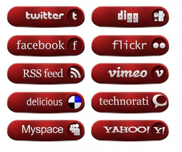 10 Red Hot Social Media Icons Set web unique ui elements ui stylish social media icons social simple red quality original new networking modern interface hi-res HD fresh free download free elements download detailed design creative clean buttons bookmarking   