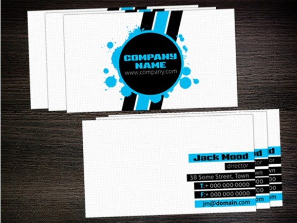 Modern Business Card Template Set PSD web unique ui elements ui template stylish quality psd original new modern interface hi-res HD front fresh free download free elements download detailed design creative corporate clean card business card blue black back abstract   