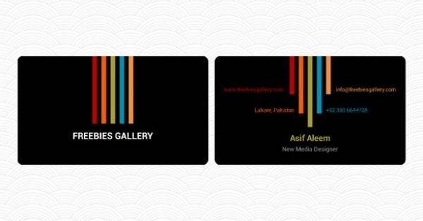 Bold Stripe Business Card Template Vector Set web unique ui elements ui template stylish striped stripe set quality original new modern interface hi-res HD front fresh free download free elements download detailed design creative colors colorful clean business card black back ai   