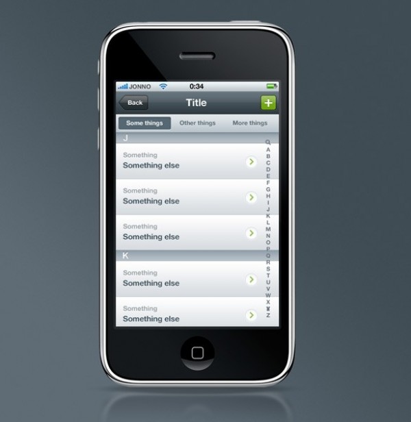 Clean iPhone Application Interface PSD web unique ui elements ui stylish quality psd original new modern iphone app iphone interface hi-res header HD fresh free download free elements download detailed design creative clean application app alphabet search   