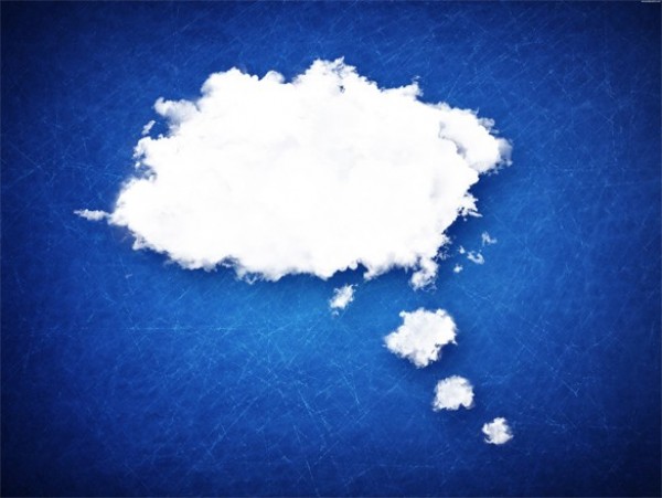 Puffy White Bubble Cloud on Blue Background JPG web unique ui elements ui thought cloud think cloud textured background stylish speech bubble scratched quality original new modern jpg interface high resolution hi-res HD grunge fresh free download free elements download detailed design deep blue creative cloud clean blue background   