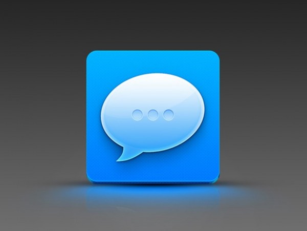 Glowing Blue Chat Icon PSD web unique ui elements ui stylish square rounded corners quality psd original new modern interface icon hi-res HD glowing fresh free download free elements download detailed design creative clean chat icon chat cloud chat blue icon blue   