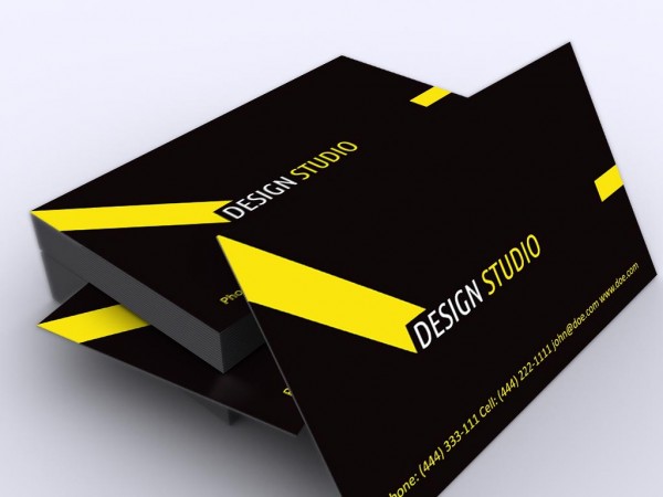 Stylish Black-Yellow Free Corporate Business Card Template yellow vector stylish eps business cards black ai   