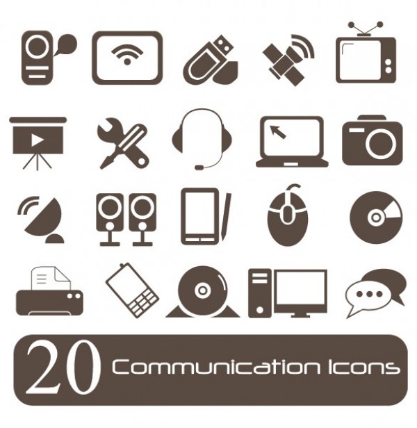 20 Vector Communication Icons Set web vector unique ui elements stylish set quality pack original new media icons set media interface illustrator icons high quality hi-res HD graphic fresh free download free eps elements download devices detailed design creative communication icons communication   