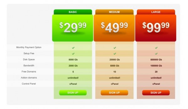 Professional Pricing Table Hosting Plans PSD web unique ui elements ui table stylish simple quality professional pricing table pricing list pricing price original new modern interface hosting plan hi-res HD fresh free download free elements download detailed design creative clean   
