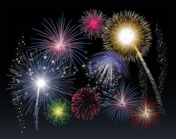 Dazzling Fireworks Display Celebration Vector web vector unique stylish quality original new lights illustrator high quality graphic fresh free download free Fireworks explosions download display design creative celebration background   