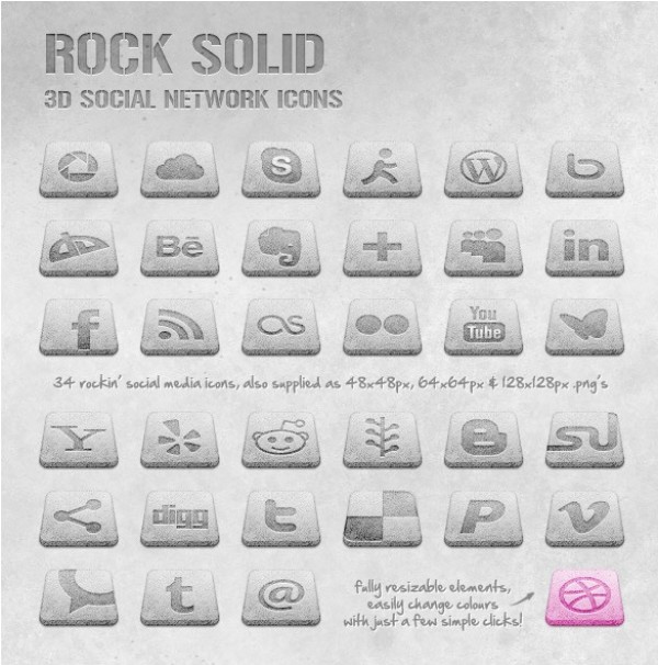 34 Stone Social Media Web Icons Set PSD/PNG web unique ui elements ui stylish stone solid social set rock quality psd png pack original new networking modern interface icons hi-res HD grey fresh free download free elements download detailed design creative clean bookmarking   