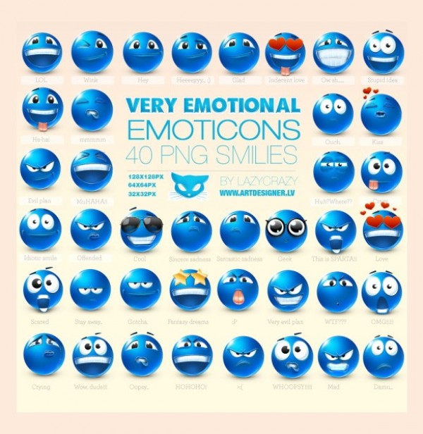 40 Cool Blue Emotional Emoticons PNG web unique ui elements ui stylish simple quality original new modern interface icons hi-res HD fresh free download free emoticons elements download detailed design creative clean blue emoticons   