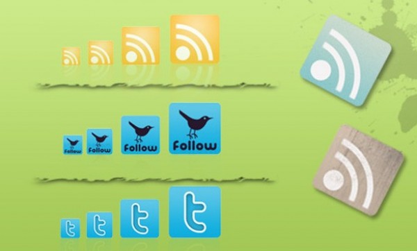 New Twitter and RSS Social Icon Set web unique ui elements ui twitter icon twitter bird icon stylish social media social simple rss icon quality original new modern interface icons hi-res HD grunge fresh free download free elements download detailed design creative clean   