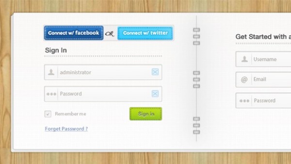 Stacked Paper Login & Signup Forms PSD web unique ui elements ui stylish stitched stacked paper social buttons signup sign up registration register quality psd original notebook new modern login log in interface hi-res HD fresh free download free form field elements download detailed design creative clean buttons book   