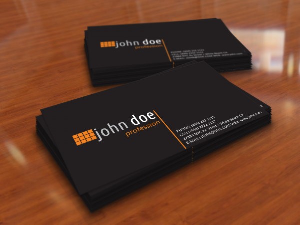 Simple Black Personal Business Card Template vector personal business cards black   