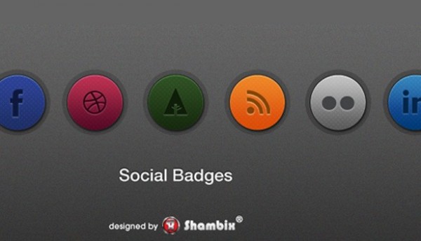 7 Deluxe Social Media Badges Set PSD web unique ui elements ui stylish social badges social set quality psd original new networking modern media interface icons hi-res HD fresh free download free elements download detailed design creative clean bookmarking badges   