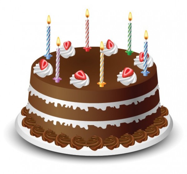 Tasty Birthday Cake Vector Illustration web vector unique ui elements stylish quality original new interface illustrator high quality hi-res HD graphic fresh free download free eps elements download detailed design creative chocolate cake candles birthday cake birthday   