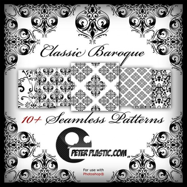 10 Classic Baroque Patterns Set PAT web vintage unique ui elements ui stylish set seamless scroll quality pattern pat original new modern interface hi-res HD fresh free download free elements download detailed design creative clean classic baroque pattern baroque   