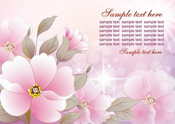Delicate Pink Flowers Vector Background web vector unique stylish spring quality pink flowers pink petals pack original nature modern illustrator high quality graphic garden fresh free download free flower floral download design creative colorful   