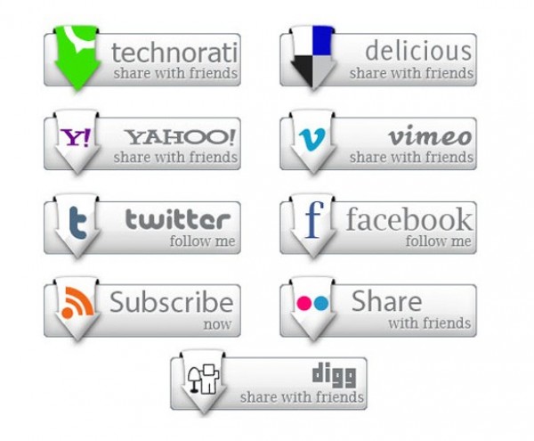 White Logo Tag Social Media Buttons PSD white web unique ui elements ui tags stylish social media social buttons simple quality original new networking modern logo interface hi-res HD fresh free download free elements download detailed design creative clean buttons bookmarking   