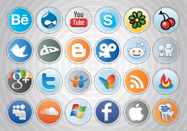 24 Social Media Buttons youtube web design web vector graphic vector twitter social Skype set rss feed rss reddit psd source photoshop resources MySpace Microsoft media LinkedIn image illustrator illustration icons icon google free icons facebook Drupal DIGG Blogger Behance Network apple   