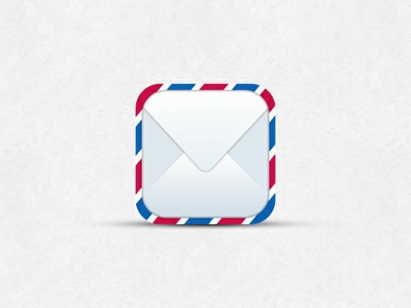 Postal Envelope IOS Mail Icon PSD web unique ui elements ui stylish red white blue quality psd postal original new modern mail icon mail ios mail icon ios icon interface icon hi-res HD fresh free download free envelope elements download detailed design creative clean classic airmail   