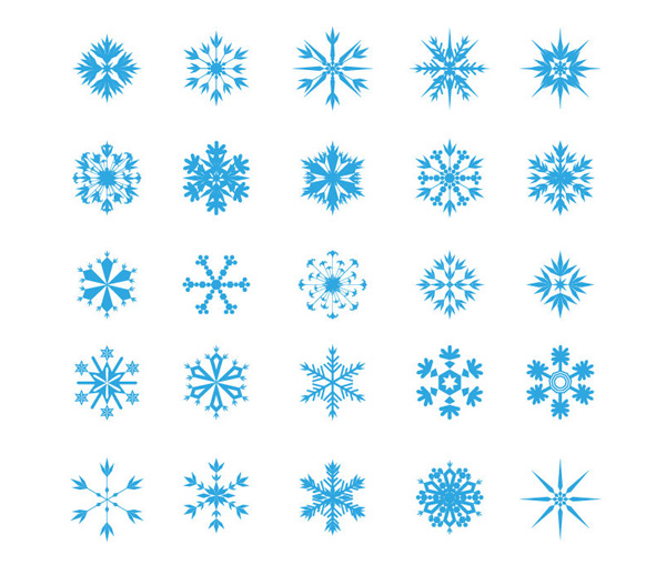 25 Perfect Vector Snowflakes Set wintertime winter vector snowflakes snowflake snow set free download free blue   