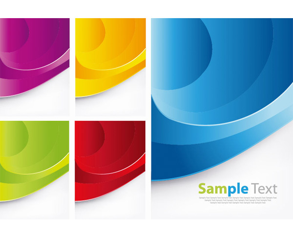 5 Colors 3D Waves Abstract Backgrounds yellow web wave vector unique ui elements stylish simple wave set red quality pink original new interface illustrator high quality hi-res HD green graphic fresh free download free elements download detailed design creative blue background abstract 3d   