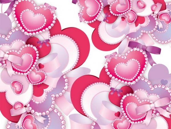 Pretty Hearts & Diamonds Vector Background web vector unique stylish romantic ribbons red quality pink original love illustrator high quality hearts graphic fresh free download free download diamond design creative colorful background   