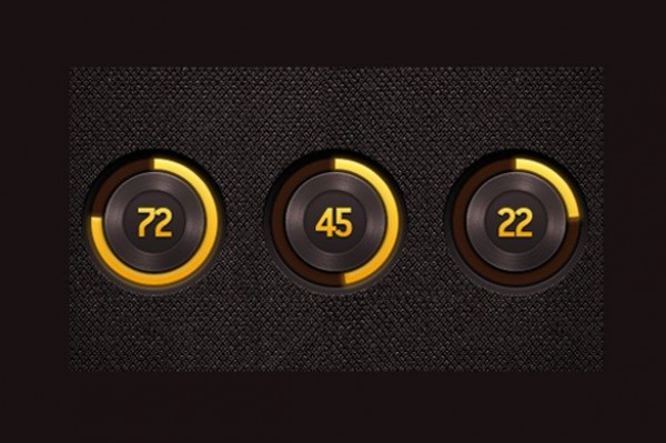 3 Rich Radial Progress Bars Set PSD yellow web upload unique ui elements ui stylish set round progress bar round quality psd progress bar percentage original new modern metal loading bar loading interface hi-res HD fresh free download free elements download detailed design creative clean circular progress bar brown   