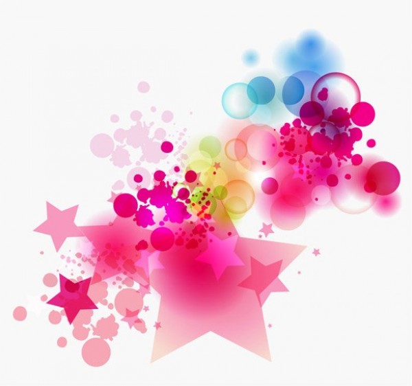 Pink Tone Stars & Bubbles Abstract Vector Background web vector unique stylish stars quality pink original illustrator high quality graphic fresh free download free eps download design creative colorful bubbles bokeh blurred blue background abstract   