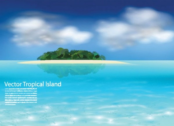 Tropical Island Vector Ocean Landscape unique tropical sun stylish sky sea quality original ocean islands illustrator high quality graphic free download free download creative clouds Caribbean blue sky background   