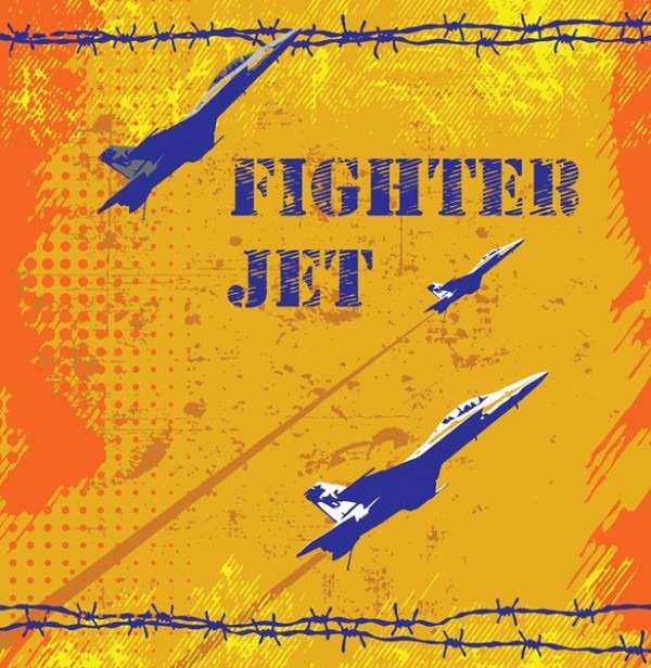 Military Fighter Jets Grunge Vector Background web weapons war vector unique stylish quality original military jet stream illustrator high quality grungy grunge graphic fresh free download free download design creative barbed wire background Air Force   