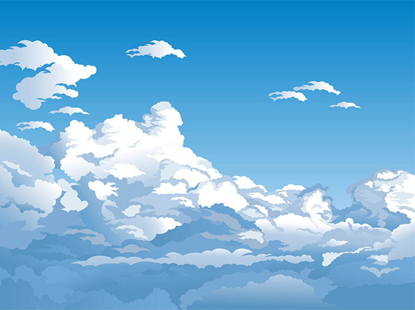 Summer Clouds Blue Skies VectorBackground white clouds vector summer sky skies free download free clouds blue skies blue background   