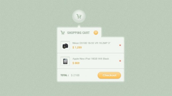Ecommerce Shopping Cart Checkout Widget PSD widget web unique ui elements ui stylish shopping cart shopping quality purchase psd original online new modern interface hi-res HD fresh free download free elements ecommerce download detailed design creative clean checkout button box   