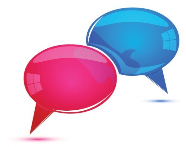 Glossy Pink/Blue Speech Bubbles Vector Set web vector unique ui elements stylish speech bubble set quality pink original new interface illustrator high quality hi-res HD graphic fresh free download free eps elements download dialogue boxes detailed design creative chat clouds blue   