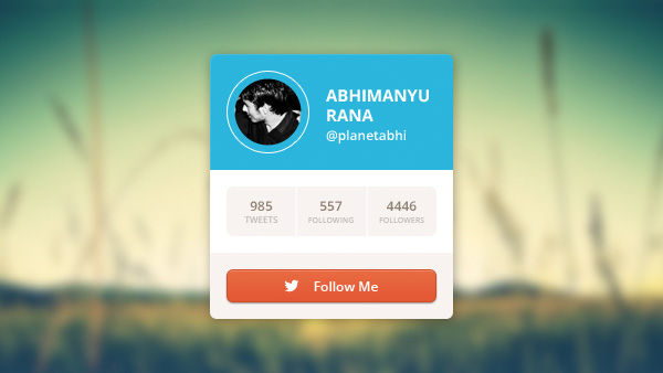 Attractive Twitter Profile Widget PSD web unique ui elements ui Twitter widget Twitter profile widget twitter stylish social quality psd profile original new modern interface image html hi-res HD fresh free download free elements download detailed design css creative clean button box avatar   