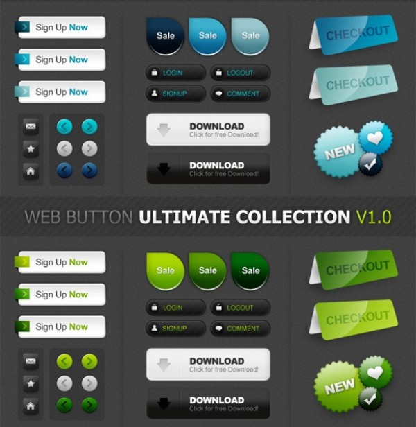 Amazing Web UI Buttons Pack PSD 14363 web 2.0 web unique ui elements ui stylish set quality pink pack original orange new modern interface hi-res HD green fresh free download free elements download detailed design creative colors clean buttons blue   