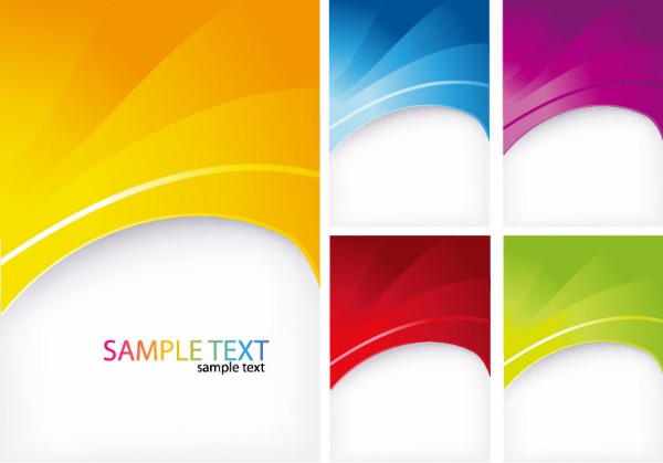 5 Colorful Curve Abstract Background Set yellow web wave vector unique stylish red rays quality purple original illustrator high quality green graphic fresh free download free eps download design curve creative colors blue background abstract   