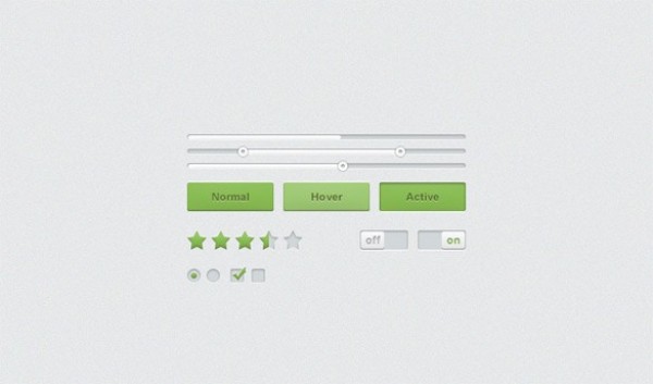 Ultra Clean Web UI Elements Kit PSD web unique ui set ui kit ui elements ui toggles stylish star rating sliders set radio buttons quality psd pressed original on/off toggle switches on off switch new modern light interface hover hi-res HD green fresh free download free elements download detailed design creative clean check boxes buttons   